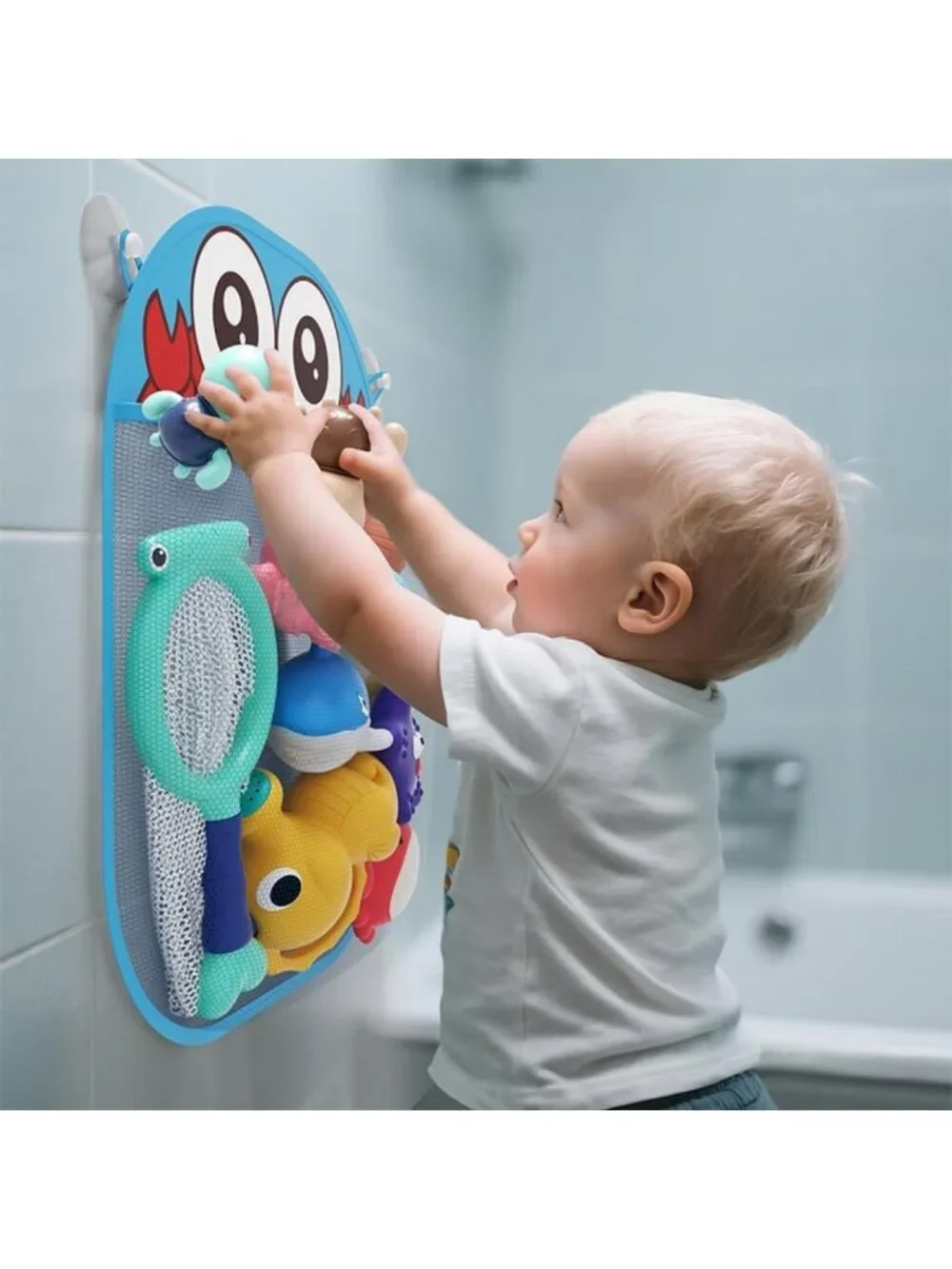 Fun Bath Toy Set for Babies 6-18 Months - No Hole Sea Animal Fishing Game
